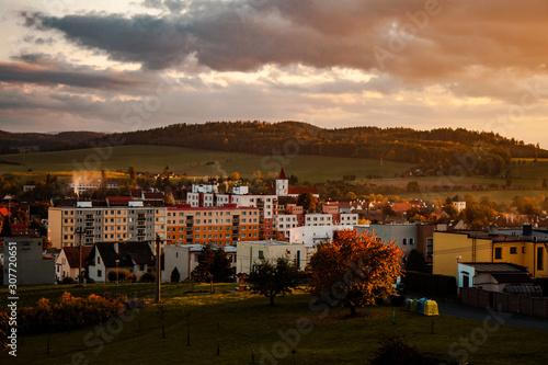 city at sunset