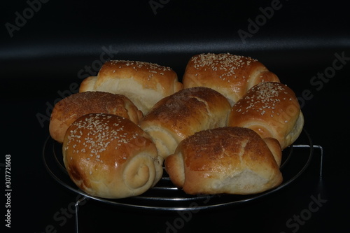 hot cross buns with sesame seeds