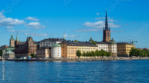 Obraz na płótnie Panorama of the Old Town Stockholm, Sweden w salonie