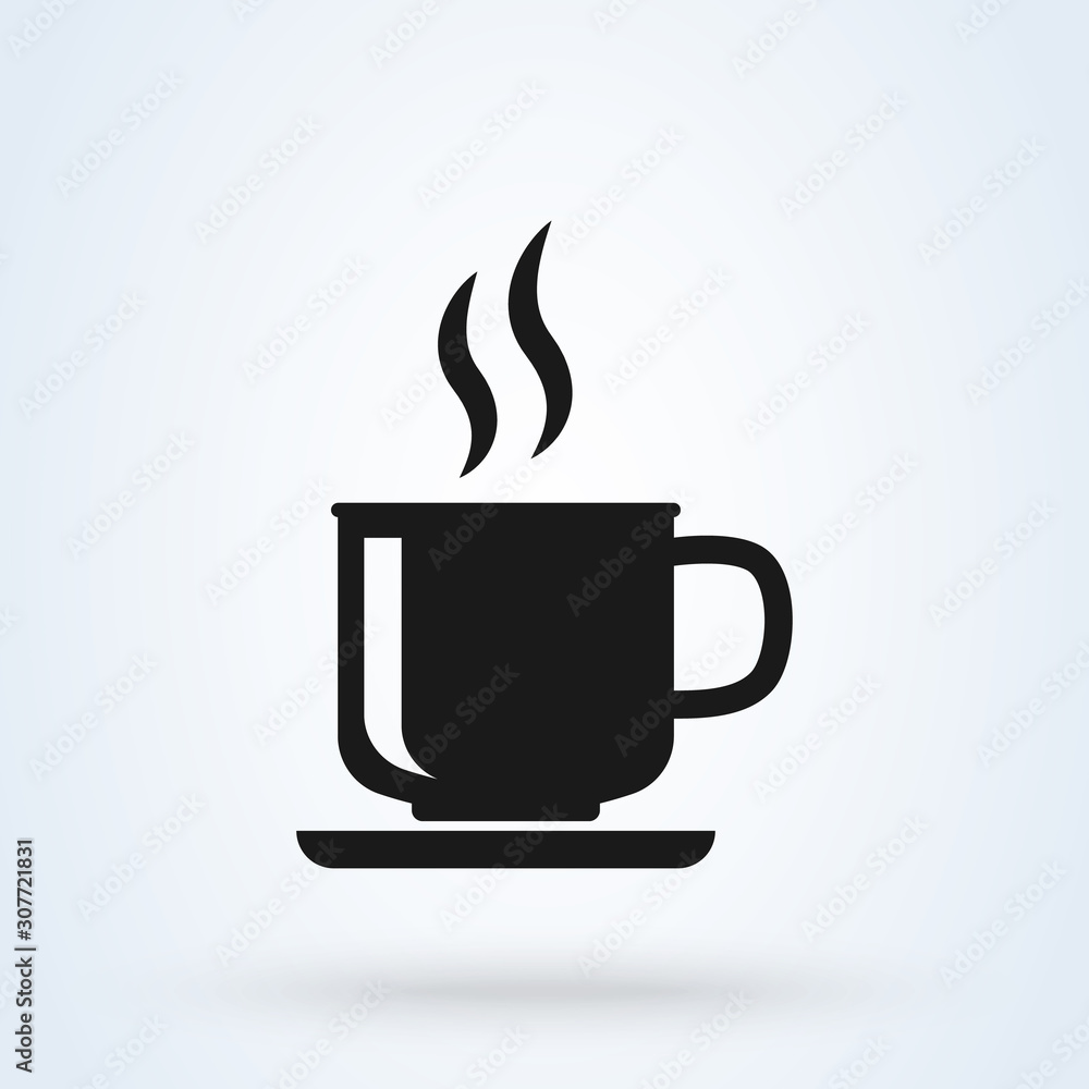 cup of coffee with smoke. Simple vector modern icon design illustration. cup of coffee with smoke. Simple vector modern icon design illustration.