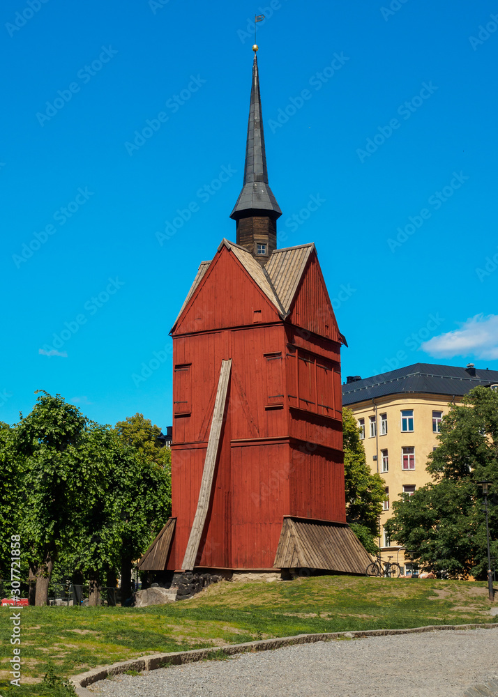 View of John's wooden Bell Tower, Sweden