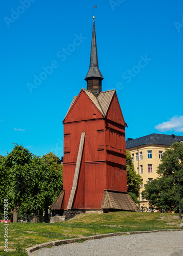 Obraz na płótnie View of John's wooden Bell Tower, Sweden w salonie