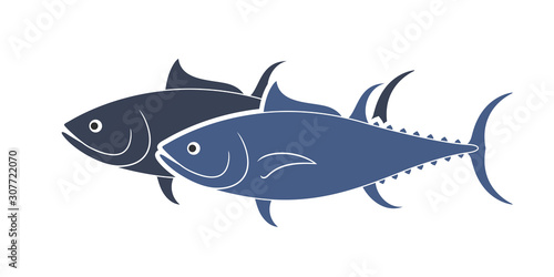 Tuna logo. Isolated tuna on white background