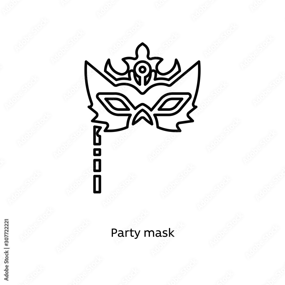 Obraz premium Party mask linear icon vector illustration on white background