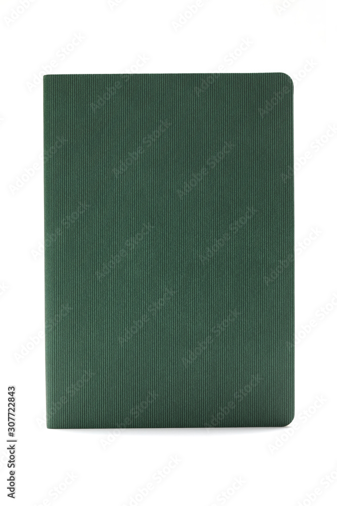 Green diary isolated on white background Green diary isolated on white background