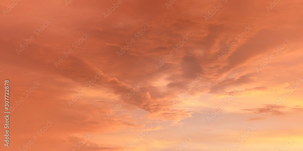Orange and pink sky clouds after sunset - can be used as background