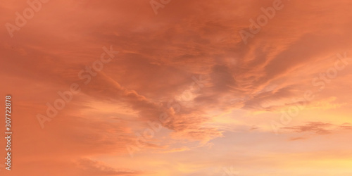 Fototapeta Naklejka Na Ścianę i Meble -  Orange and pink sky clouds after sunset - can be used as background