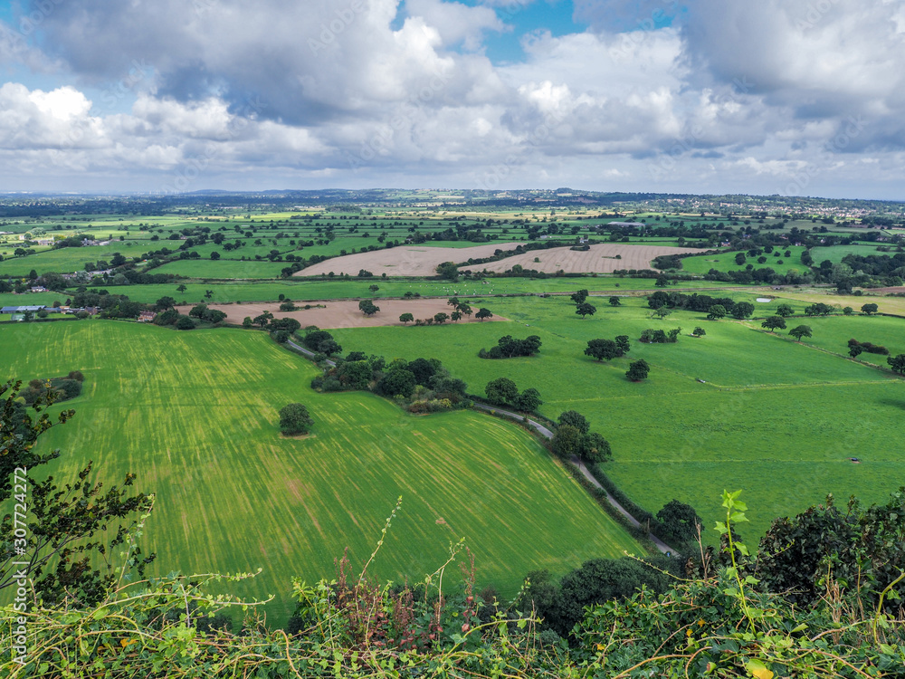Fototapeta premium View of the Cheshire Countryside from Beeston Castle