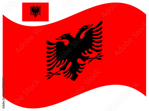 Wave Albania Flag Vector illustration Eps 10