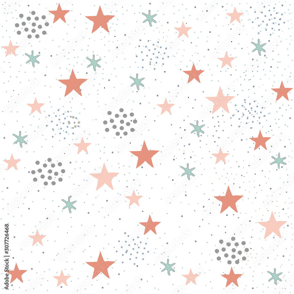 Seamless Pattern With Stars. Scandinavian Style. Seamless Pattern With Stars. Scandinavian Style.