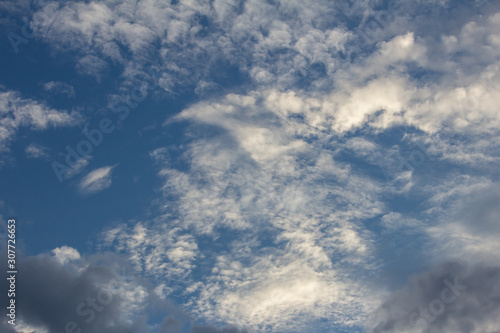 View of high clouds in the blue sky