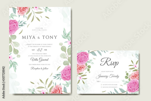 Wedding invitation with floral ornament © dheodonnya