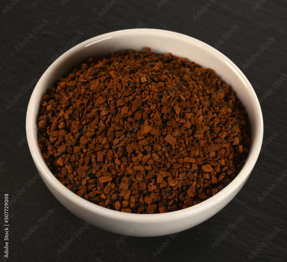 Instant coffee in a bowl Instant coffee in a bowl