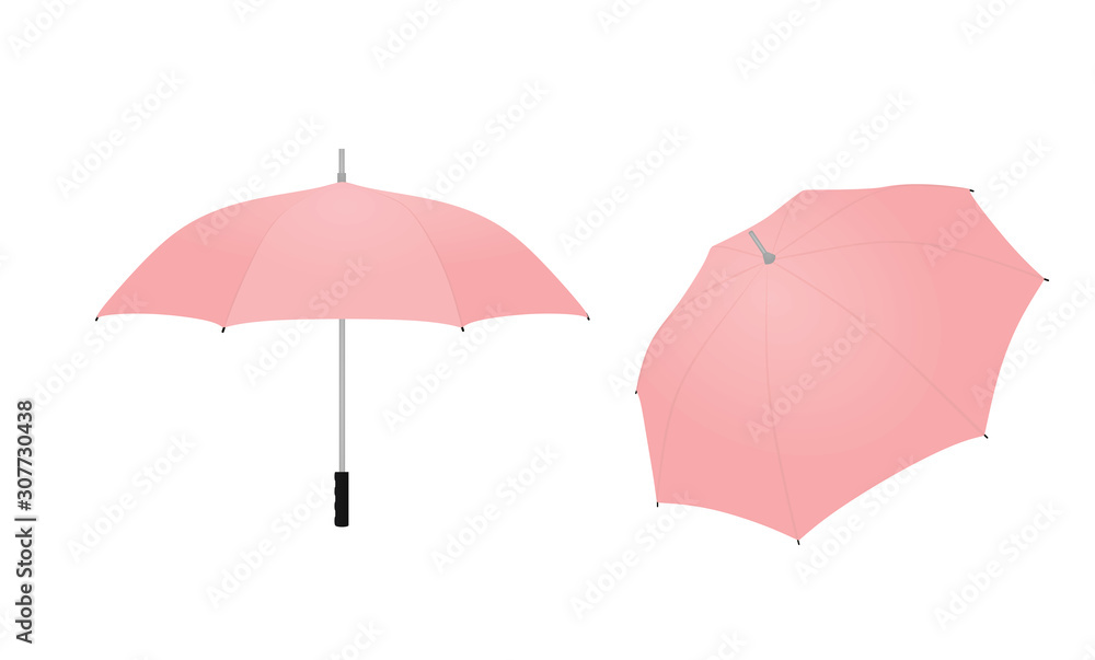 Classic pink umbrella. vector illustration