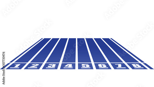 Blue running tracks. vector illustration