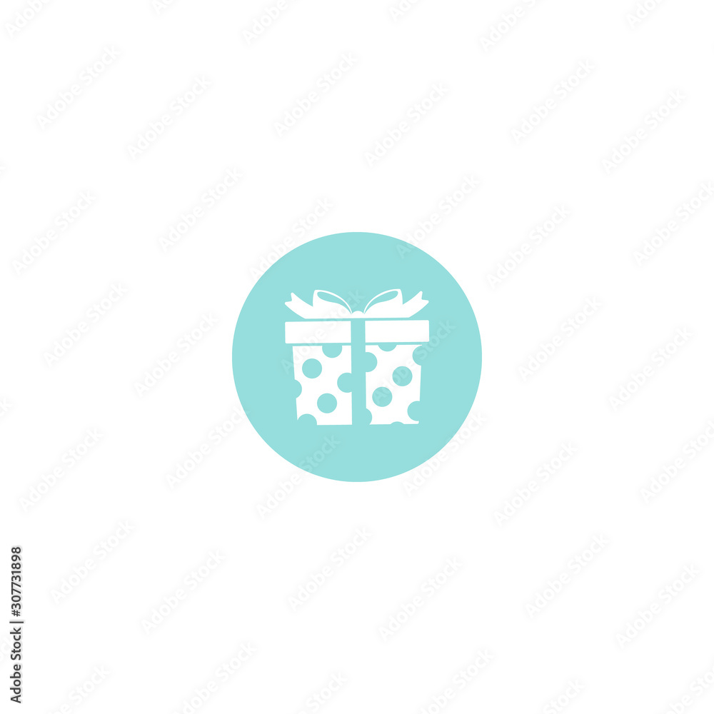 Icon gift on blue background. Vector illustration. Icon gift on blue background. Vector illustration.