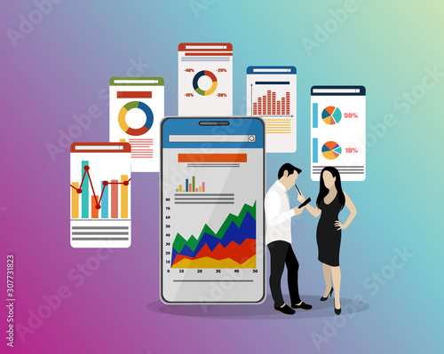 Business monetization concept. Idea of marketing and management. Money increase. Isolated vector illustration in cartoon style