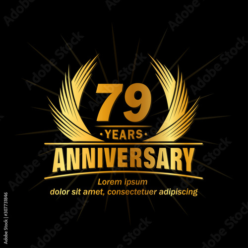 79 years logo design template. Anniversary vector and illustration template. 