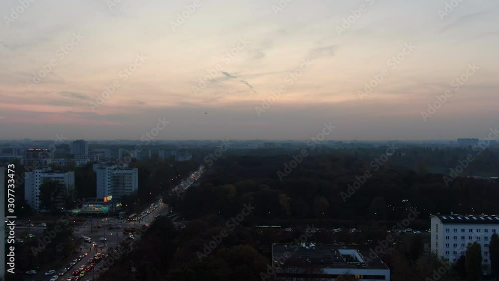 Rush hour. Drone pedestal down view of busy city road with traffic jam at night. Rush hour. Drone pedestal down view of busy city road with traffic jam at night.
