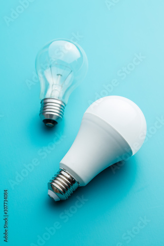 Energy saving and classic light bulbs.