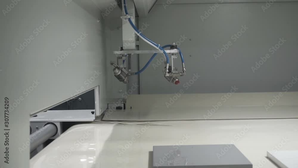 Automatic spray booth in action.1920X1080 Full Hd. Automatic spray booth in action.1920X1080 Full Hd.