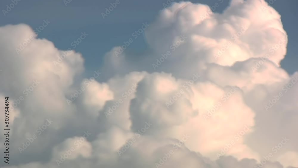 Time Lapse, White Fluffy Clouds On Dark Blue Sky Time Lapse, White Fluffy Clouds On Dark Blue Sky