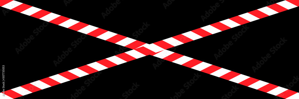 cross red and white controlled area tape on black cross red and white controlled area tape on black