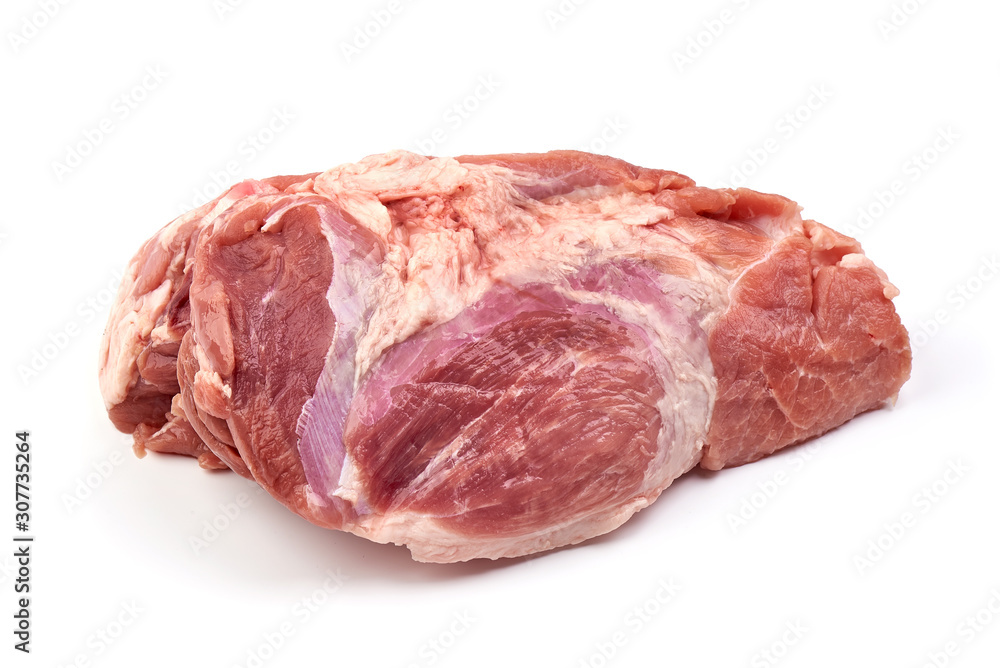 Pork Raw Gammon Steak, ham cuts, isolated on white background