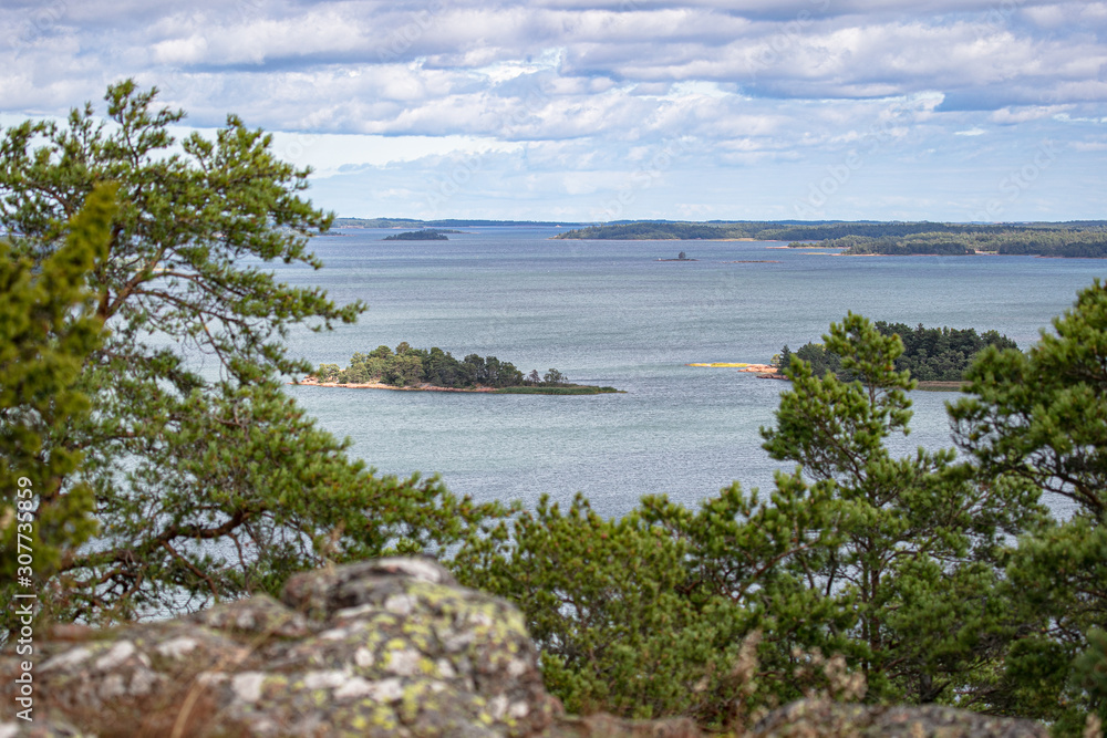 Summer Scandinavian landscape of the Aland Islands Midsummer day in the Åland Islands between Finland and Sweden