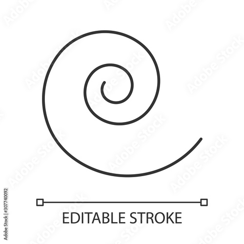 Spiral linear icon. Curved line. Black swirl. Waved stroke. Simple geometric figure. Abstract shape. Thin line illustration. Contour symbol. Vector isolated outline drawing. Editable stroke
