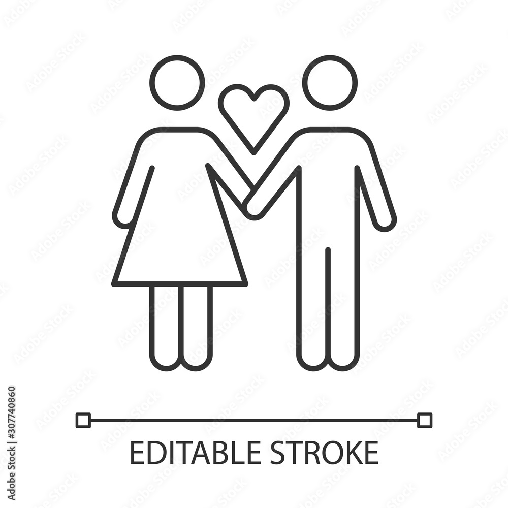Only one partner linear icon. Girlfriend and boyfriend. Safe sex. Partner, lover, valentine. Monogamy. Thin line illustration. Contour symbol