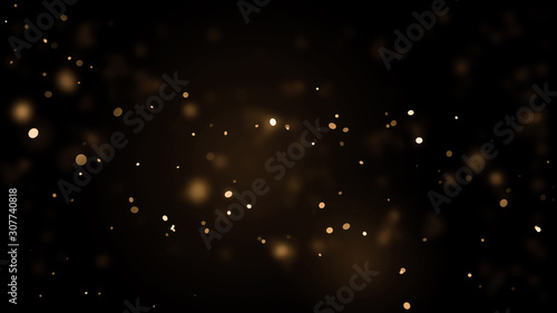 Luxury gold bokeh on black background for decoration	