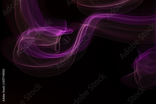 Chaotic movement of different bands on a black background