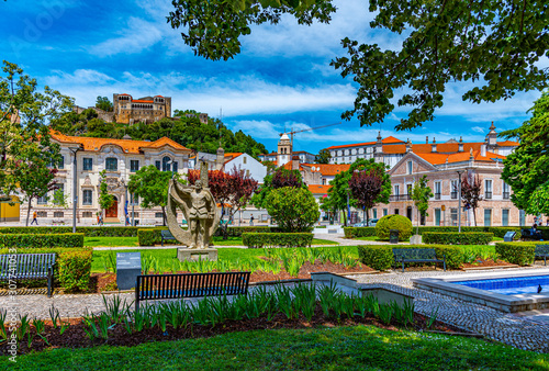 Leiria castle overlooking the old town, Portugal photo