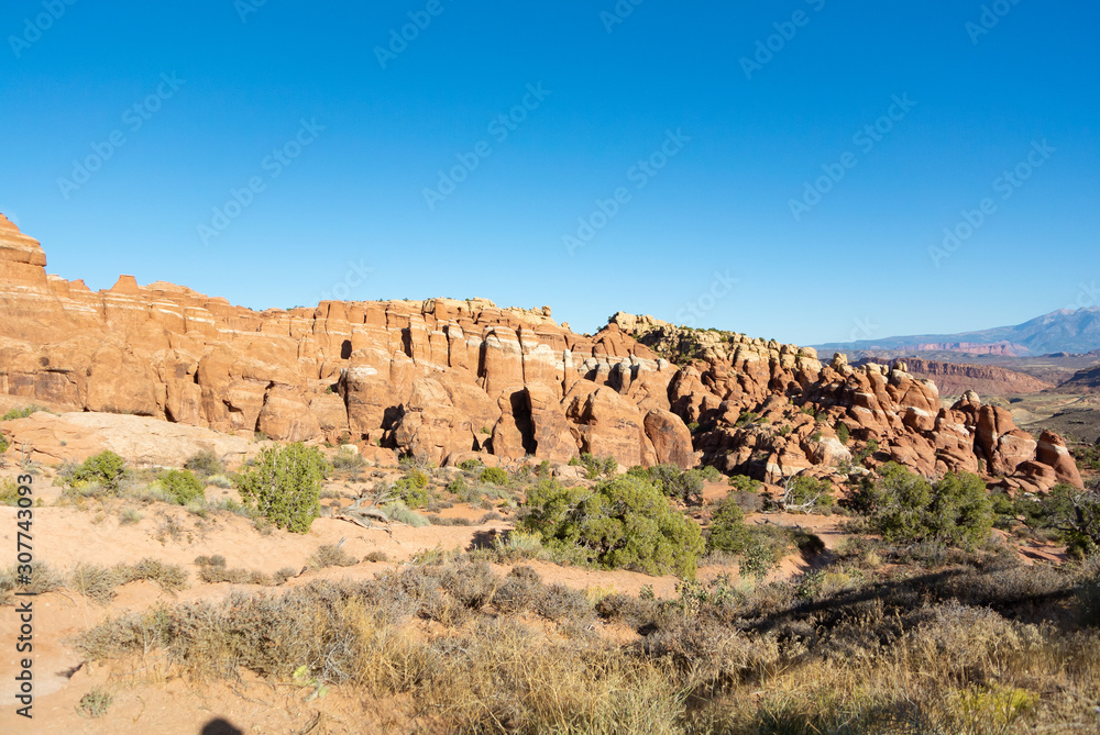 Utah/ united states of America, USA-October 8th 2019: Land scape in arches national park
