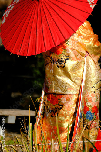 japanese kimono and umbrella