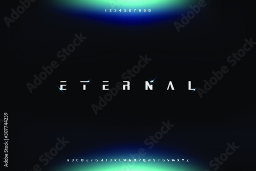 Eternal modern futuristic sans serif font vector design for technology theme