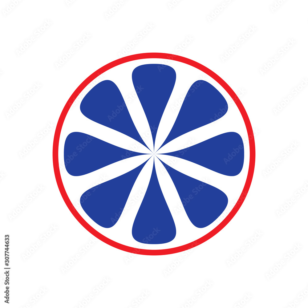 Circle with Flower logo design vector Circle with Flower logo design vector