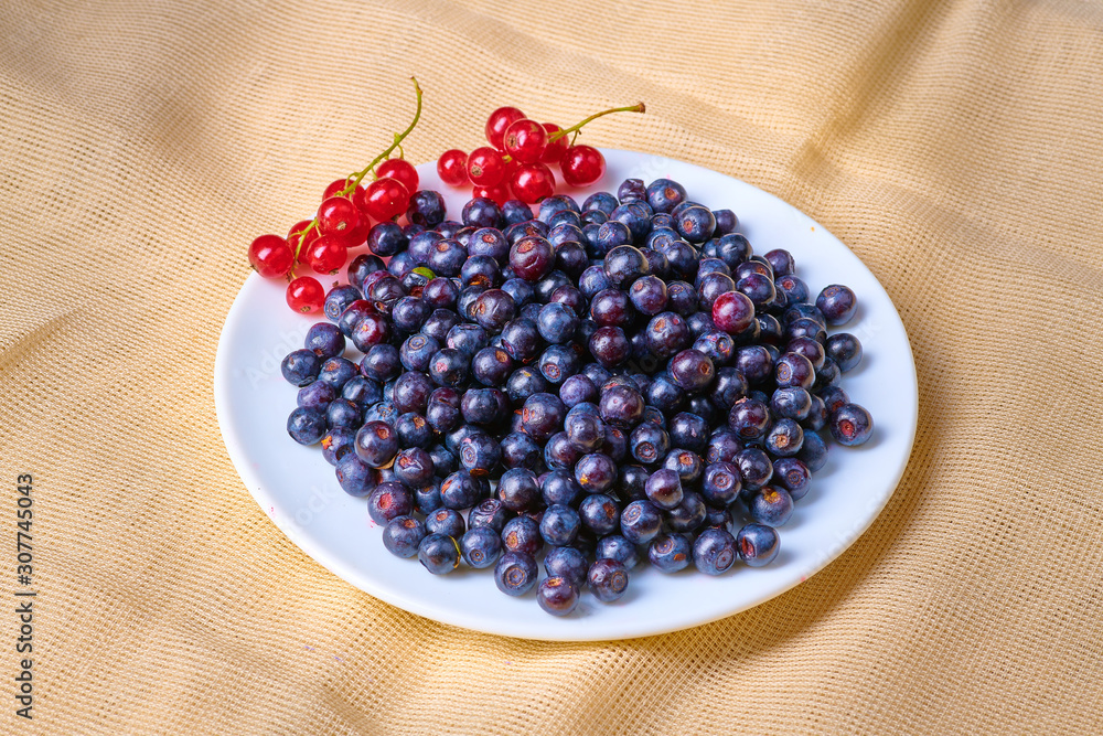 Fresh washed blueberries on table Fresh washed blueberries on table