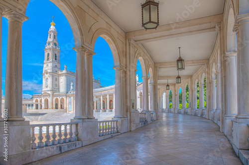 Arcade of the famous sanctuary of Fatima in Portugal photo