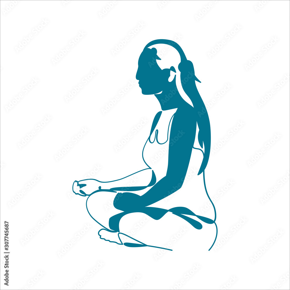woman practicing yoga.Vector illustration. woman practicing yoga.Vector illustration.