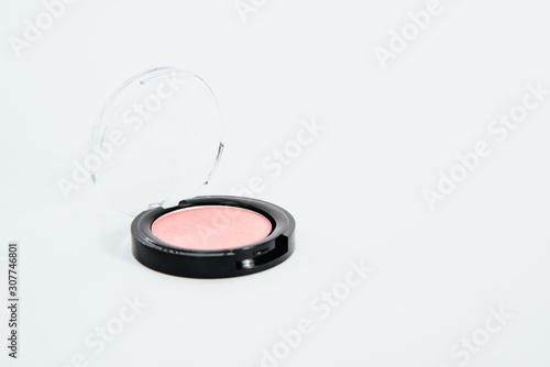 Eye shadow isolated on a bright white background. Fashion and beauty concept. Women's use of eye shadow to enhance and enhance eyes.