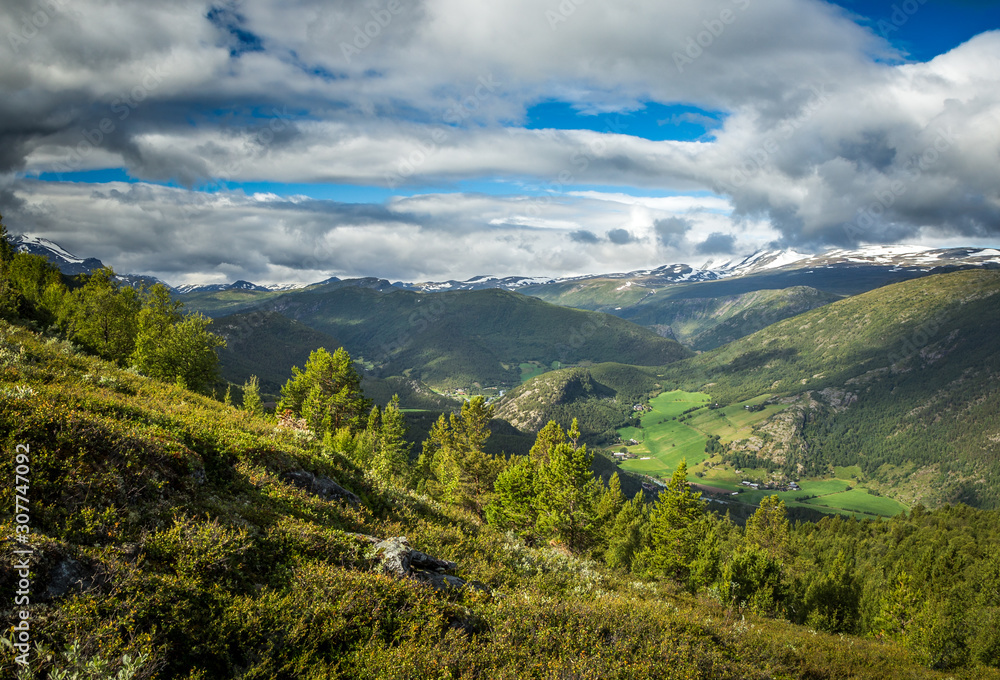 Obraz premium Beautiful mountains and summertime in Norway, Jotunheimen National Park.