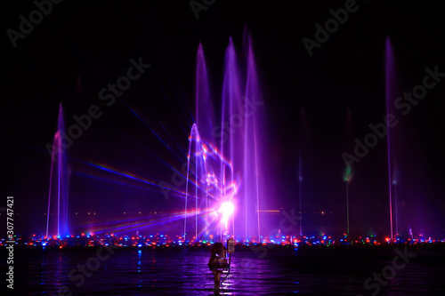 Music fountain water curtain laser