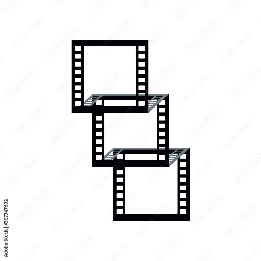 Vector illustration of stair steps consisting of film strip
