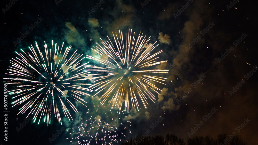 Celebratory salute, festive salute, festive fireworks, holiday fireworks Celebratory salute, festive salute, festive fireworks, holiday fireworks