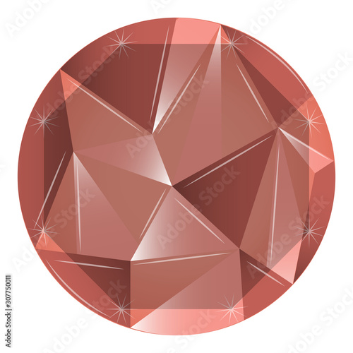 Pink shiny gemstone. Jewelry decoration - Vector illustration