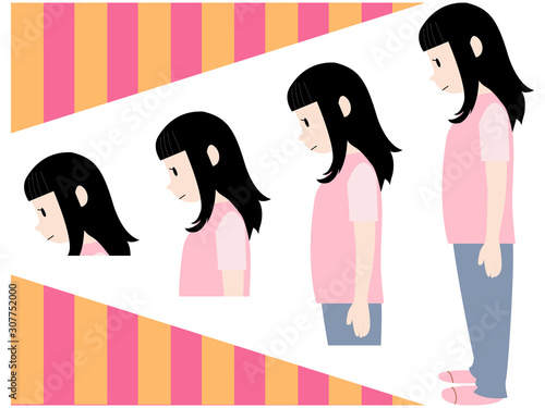うつむき加減の悪い姿勢のイラスト