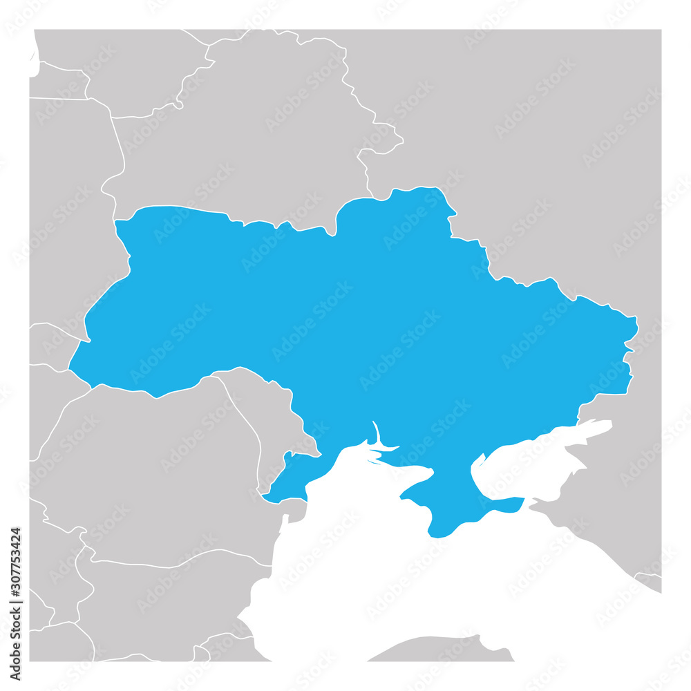 Map of Ukraine green highlighted with neighbor countries Map of Ukraine green highlighted with neighbor countries