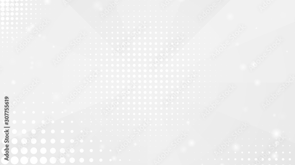Abstract gray white backdround. Light gray pattern on white backdrop. Bunch of halftone spots on rays going from center. Blurred dots or circles. Presentation template. Stock vector illustration Abstract gray white backdround. Light gray pattern on white backdrop. Bunch of halftone spots on rays going from center. Blurred dots or circles. Presentation template. Stock vector illustration